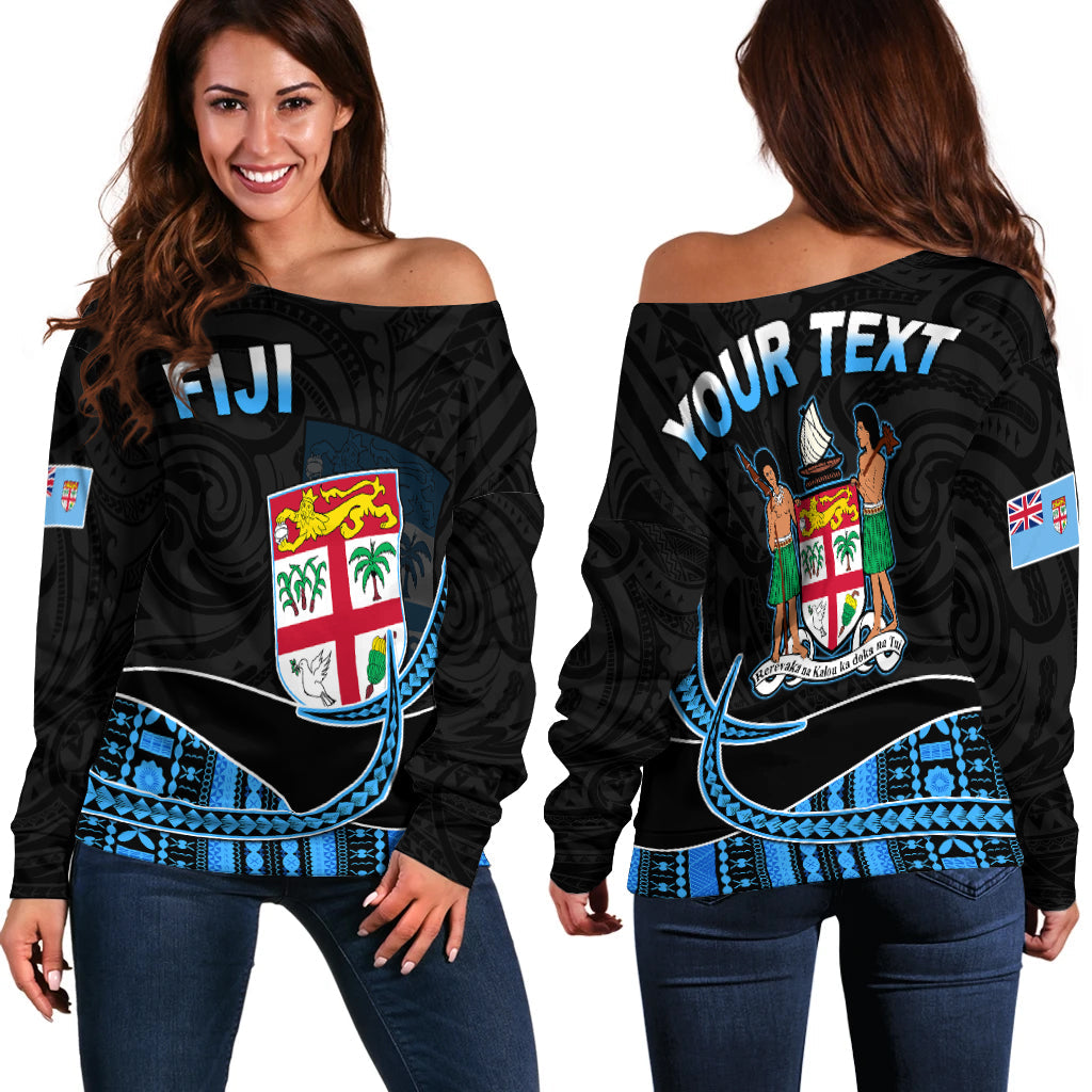 (Custom Personalised) Fiji Polynesian Off Shoulder Sweater Featured Fijian Lovers LT13