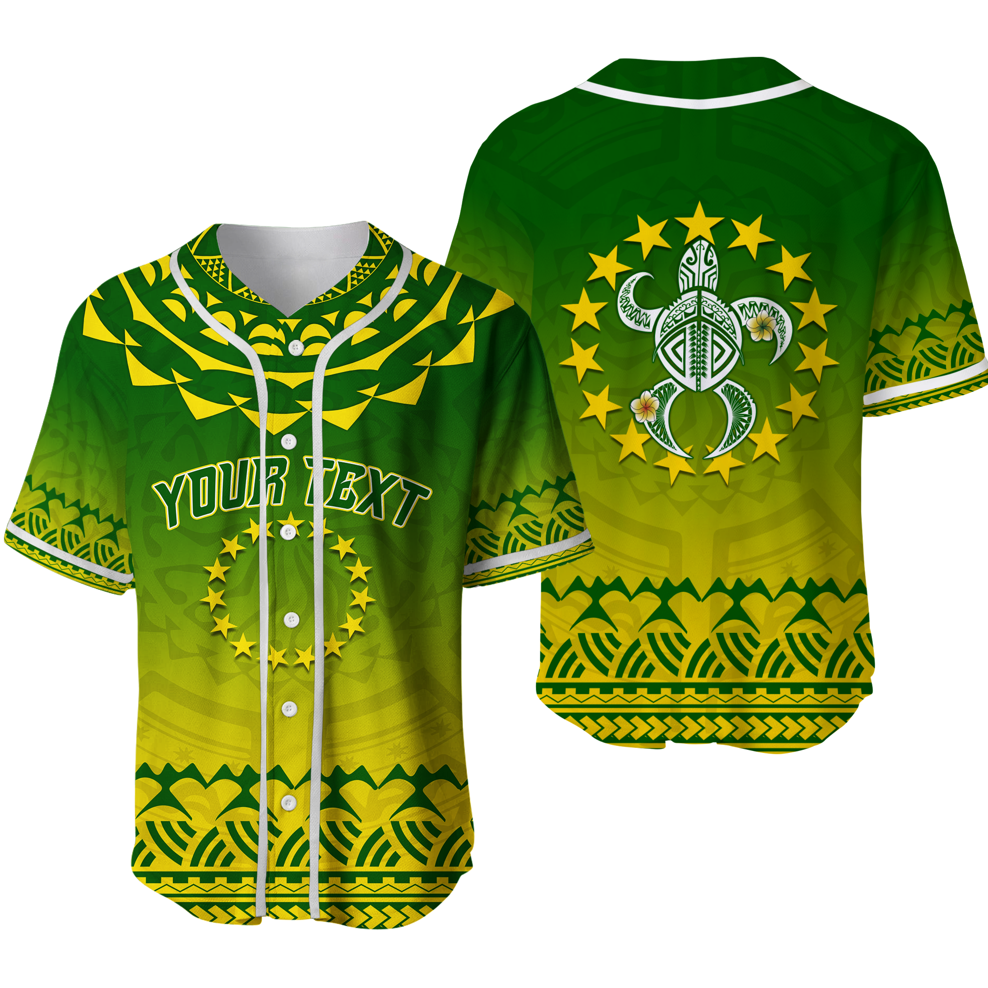 (Custom Personalised) Cook Islands Turtle With Tribal Baseball Jersey - LT12