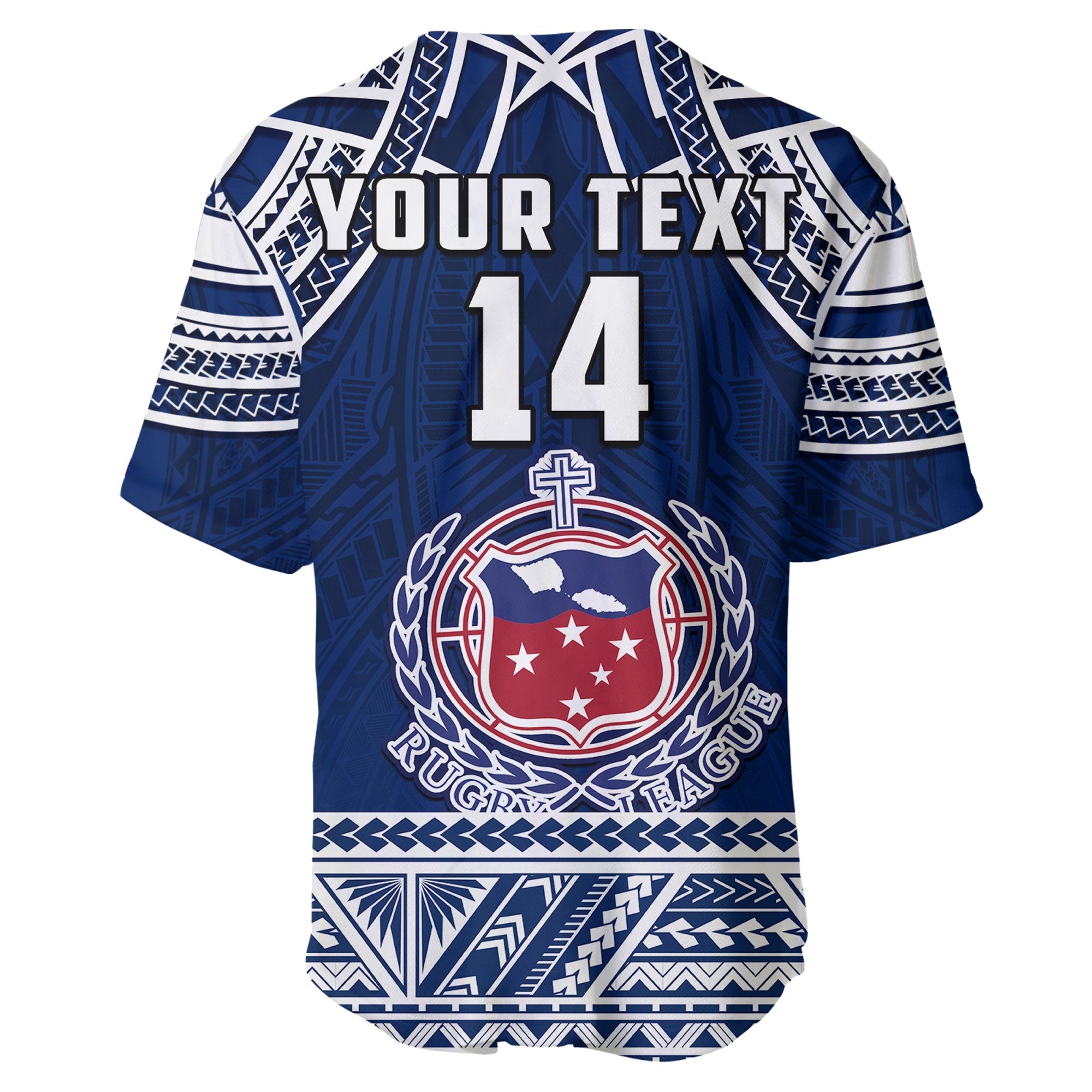 (Custom Personalise Text and Number) Samoa Rugby Baseball Jersey Toa Samoa Pacific Sporty LT14