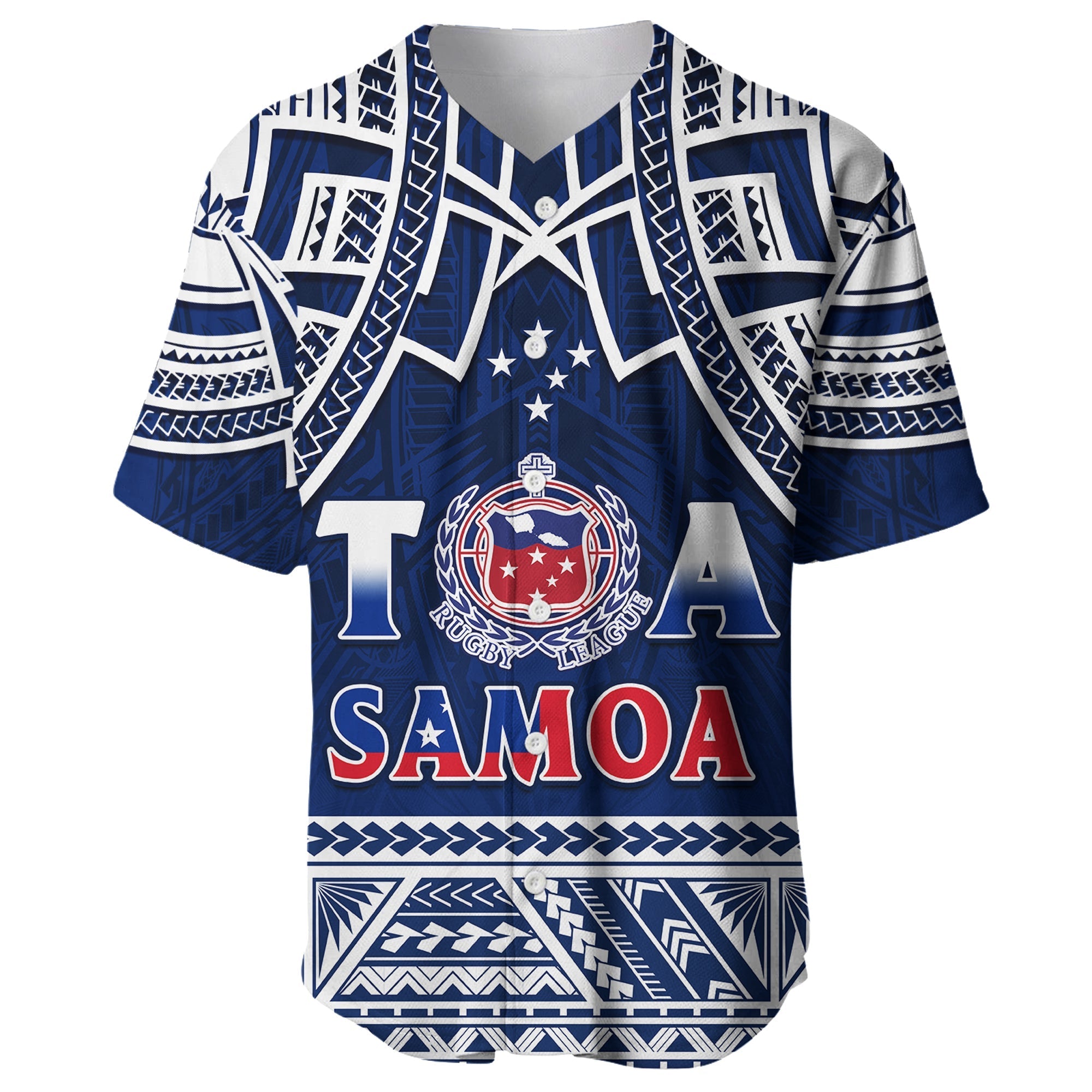 (Custom Personalise Text and Number) Samoa Rugby Baseball Jersey Toa Samoa Pacific Sporty LT14