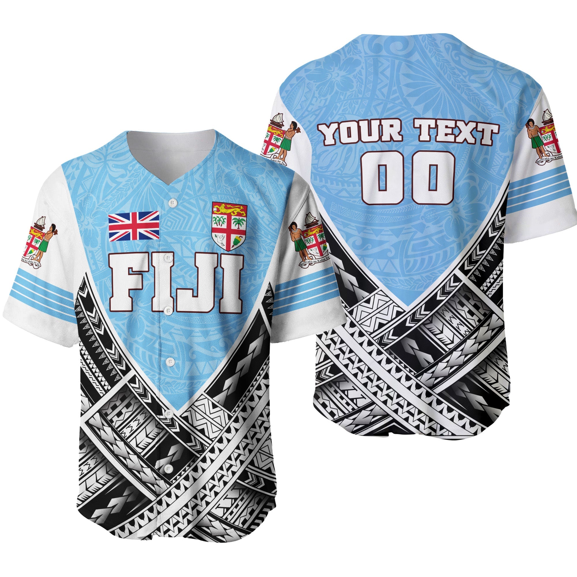 (Custom Personalised) Fiji Baseball Jersey Polynesian Sport Style LT16